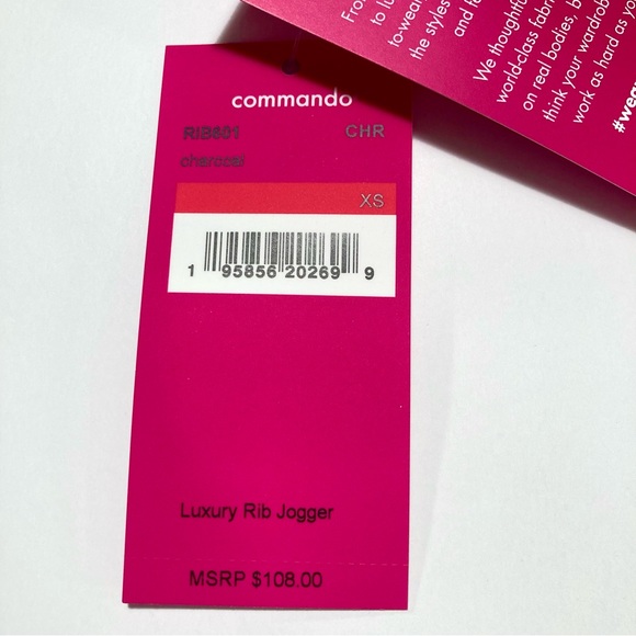 NWT Commando Luxury Rib Jogger Sweatpants Charcoal Gray - Picture 2 of 4